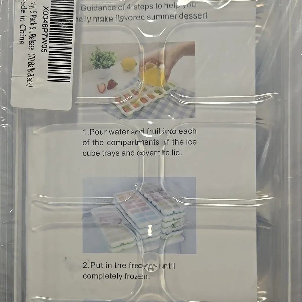 Easy Release Reusable Ice Cube Trays Set of 5